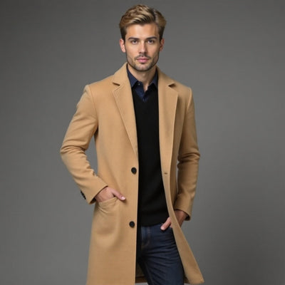 Męski Płaszcz Zimowy Slim Fit | Klasyczny