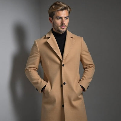 Męski Płaszcz Zimowy Slim Fit | Klasyczny