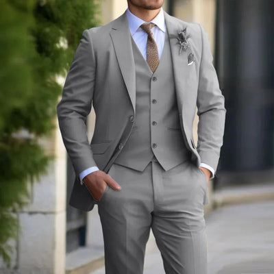 Elegancki Garnitur Męski Ślubny | 3-Częściowy Strój Weselny