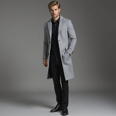 Męski Płaszcz Zimowy Slim Fit | Klasyczny