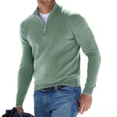 Sweter Męski | Sweter z Dekoltem V i Zamkiem