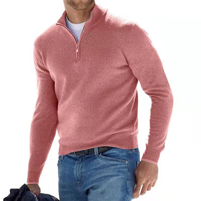 Sweter Męski | Sweter z Dekoltem V i Zamkiem
