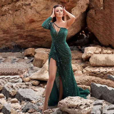 Elegancka Suknia Maxi z Jednym Ramiączkiem