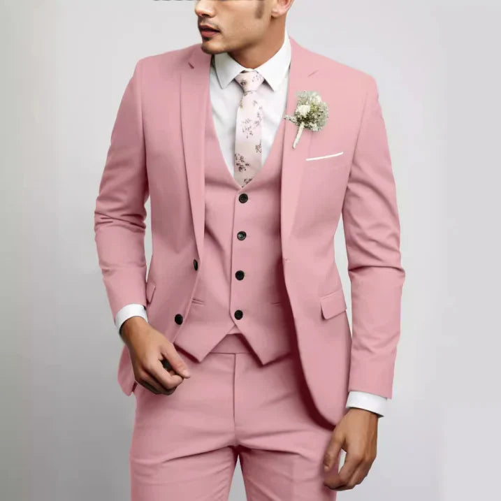 Męski Garnitur 3-Częściowy na Wesele | Elegancki Slim Fit