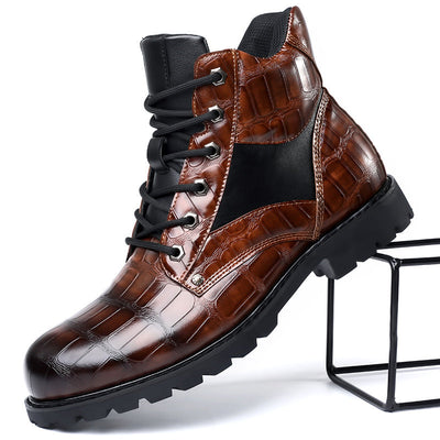 Męskie Nowoczesne Trzewiki Sznurowane | Stylowe Buty na Co Dzień