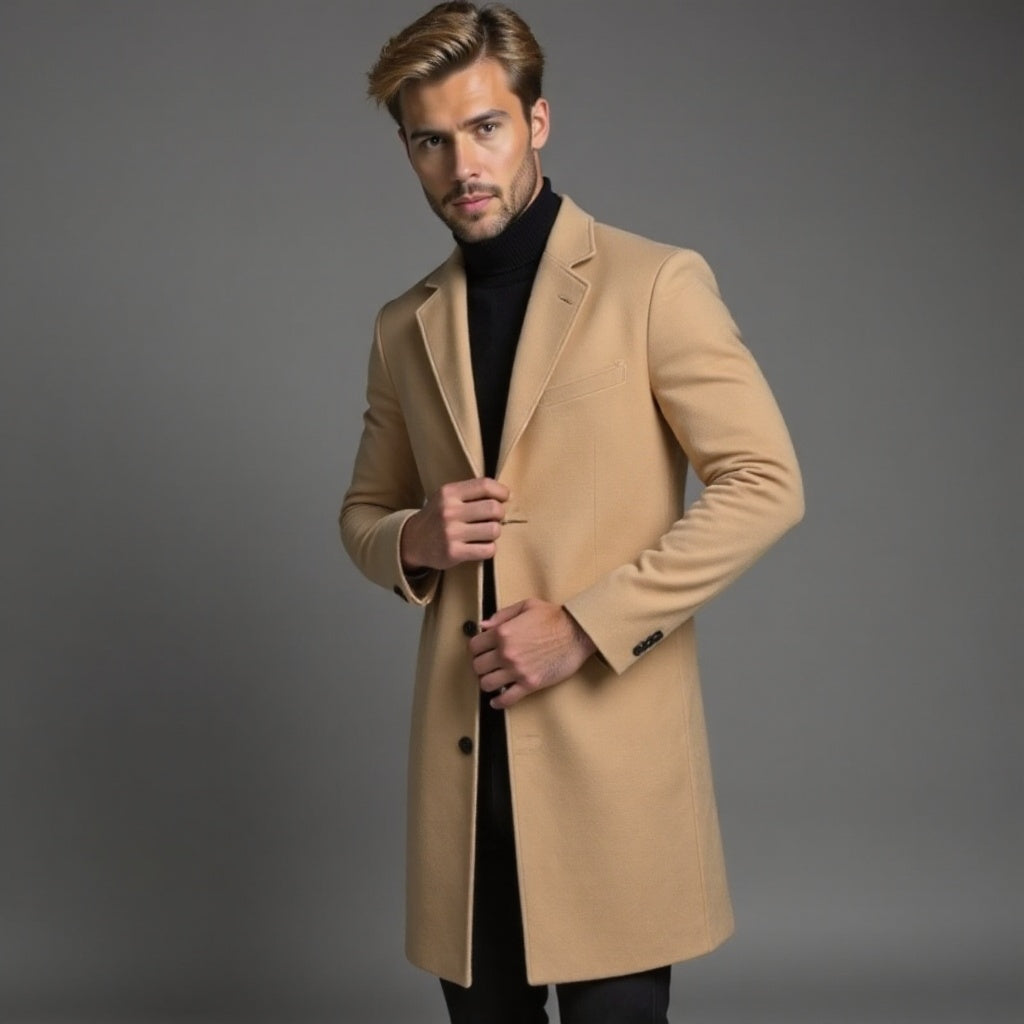 Męski Płaszcz Zimowy Slim Fit | Klasyczny