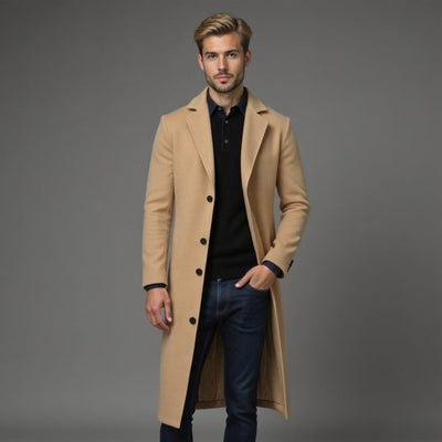 Męski Płaszcz Zimowy Slim Fit | Klasyczny
