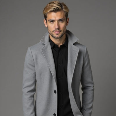 Męski Płaszcz Zimowy Slim Fit | Klasyczny