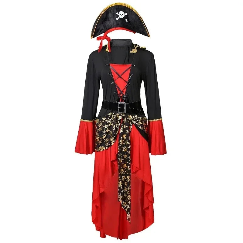 Sukienka Piratka Damska | Strój Kapitan Halloween Midi