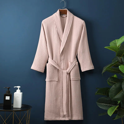 Lekki Szlafrok Unisex | Oddychający Szlafrok Waflowy