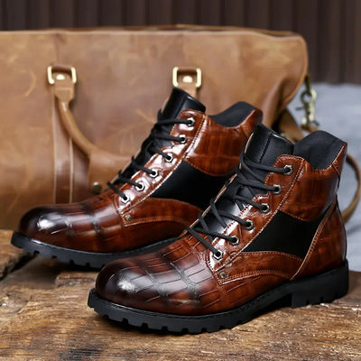 Męskie Nowoczesne Trzewiki Sznurowane | Stylowe Buty na Co Dzień