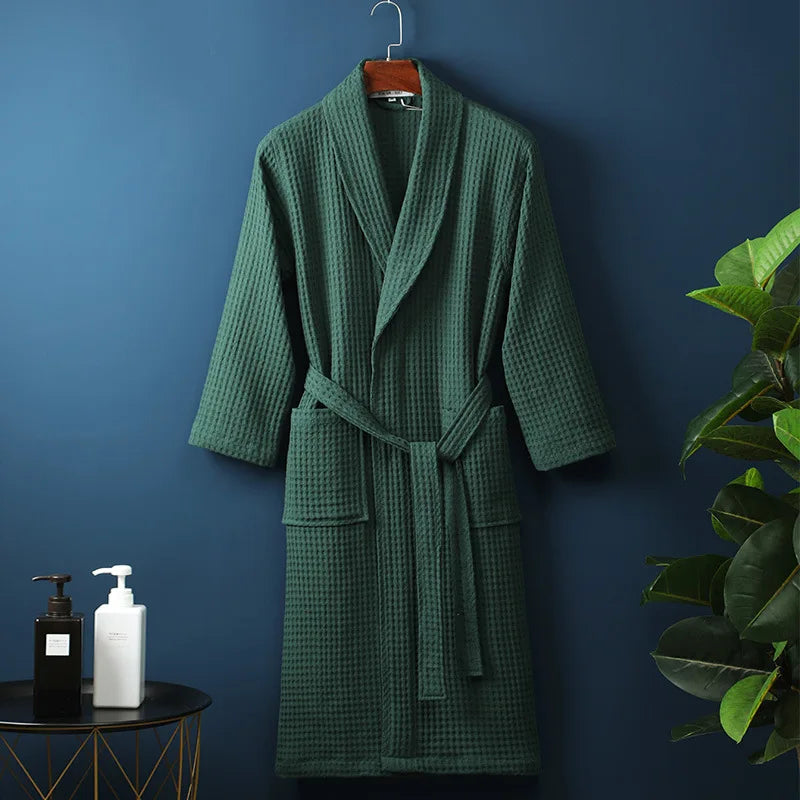 Lekki Szlafrok Unisex | Oddychający Szlafrok Waflowy