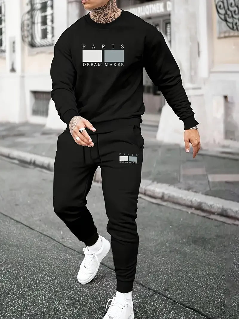 Męski Komplet Dwuczęściowy | Bluza z Długim Rękawem, Spodnie