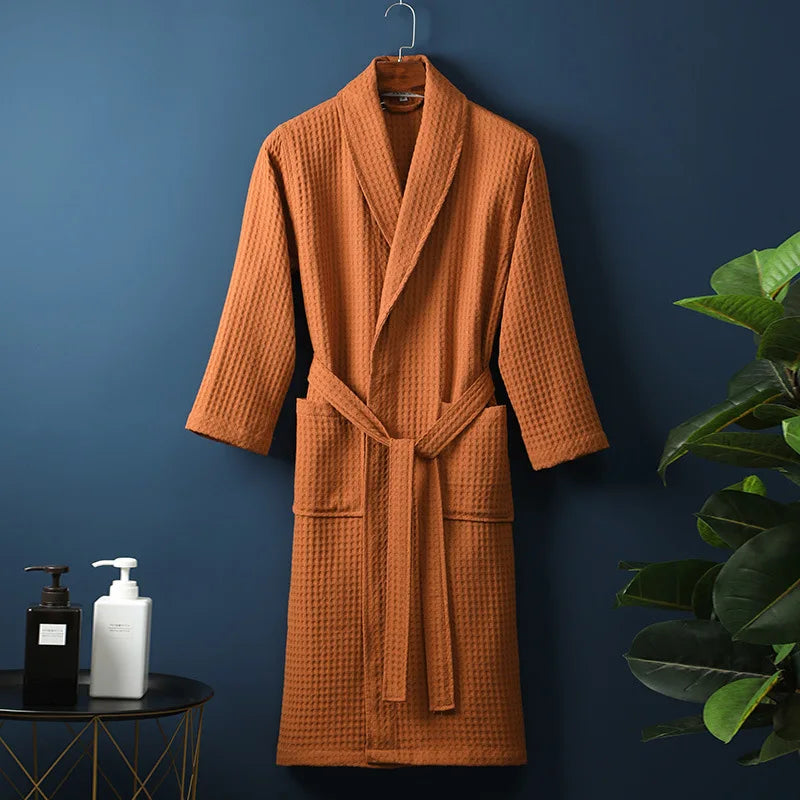 Lekki Szlafrok Unisex | Oddychający Szlafrok Waflowy