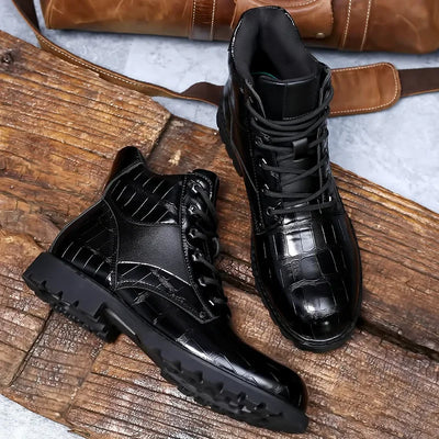 Męskie Nowoczesne Trzewiki Sznurowane | Stylowe Buty na Co Dzień