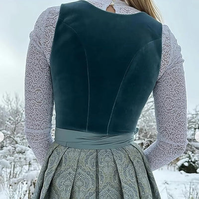 Damska Sukienka Dirndl z Długim Rękawem