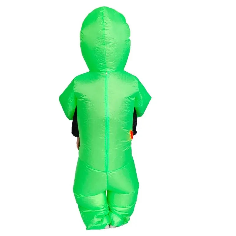 Zielony Dmuchany Kostium Obcego na Halloween