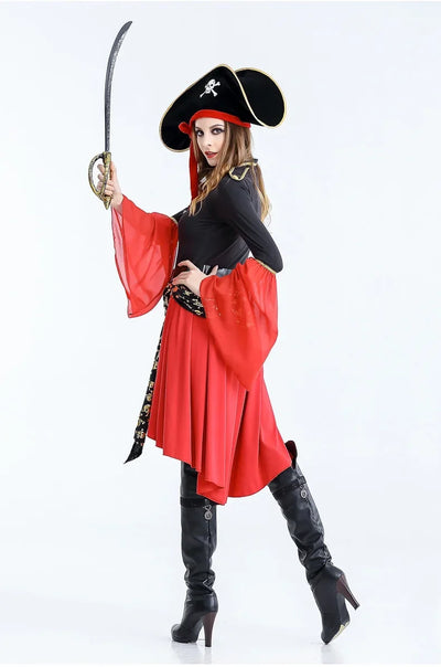 Sukienka Piratka Damska | Strój Kapitan Halloween Midi