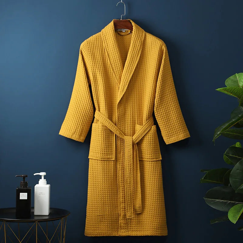 Lekki Szlafrok Unisex | Oddychający Szlafrok Waflowy