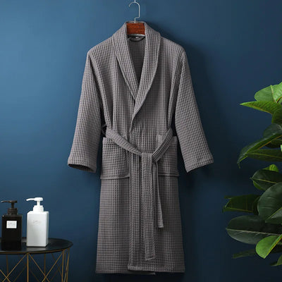 Lekki Szlafrok Unisex | Oddychający Szlafrok Waflowy