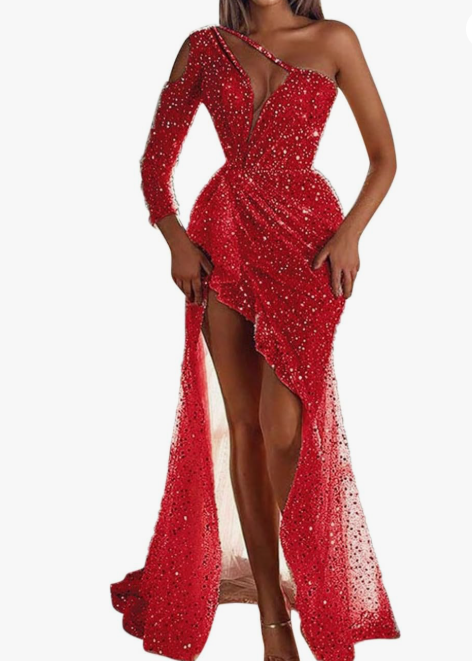 Elegancka Suknia Maxi z Jednym Ramiączkiem