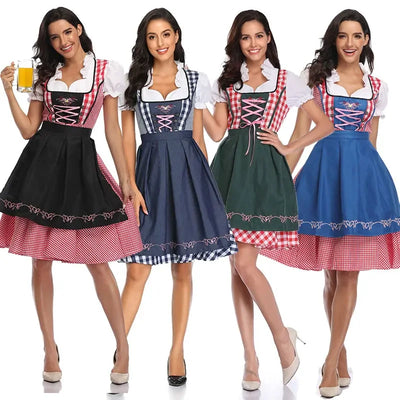 Damski Strój Oktoberfest Dirndl z Fartuszkiem