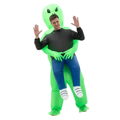 Zielony Dmuchany Kostium Obcego na Halloween