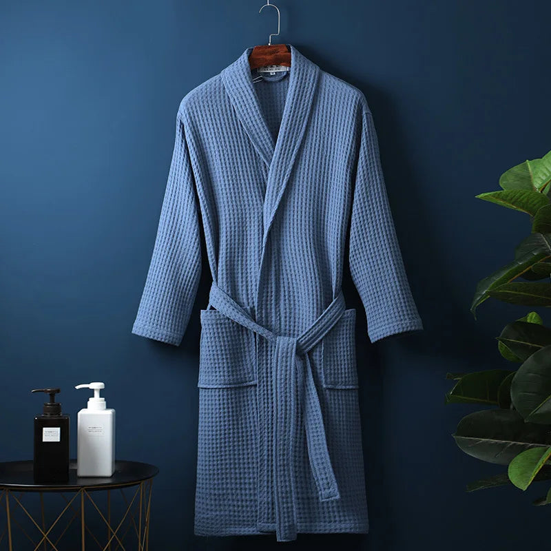 Lekki Szlafrok Unisex | Oddychający Szlafrok Waflowy