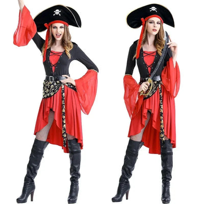 Sukienka Piratka Damska | Strój Kapitan Halloween Midi