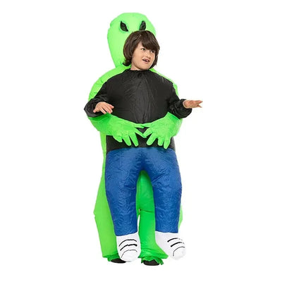 Zielony Dmuchany Kostium Obcego na Halloween