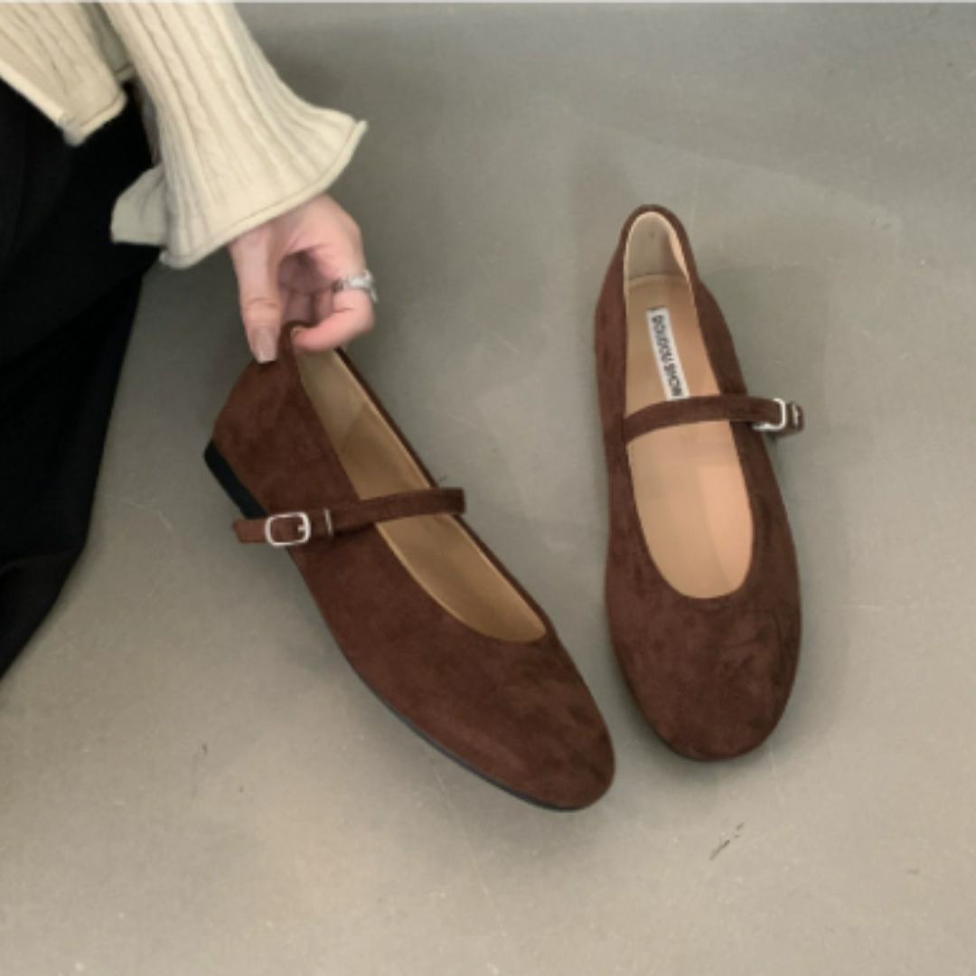 Eleganckie Baleriny Damskie | Buty z Paskiem