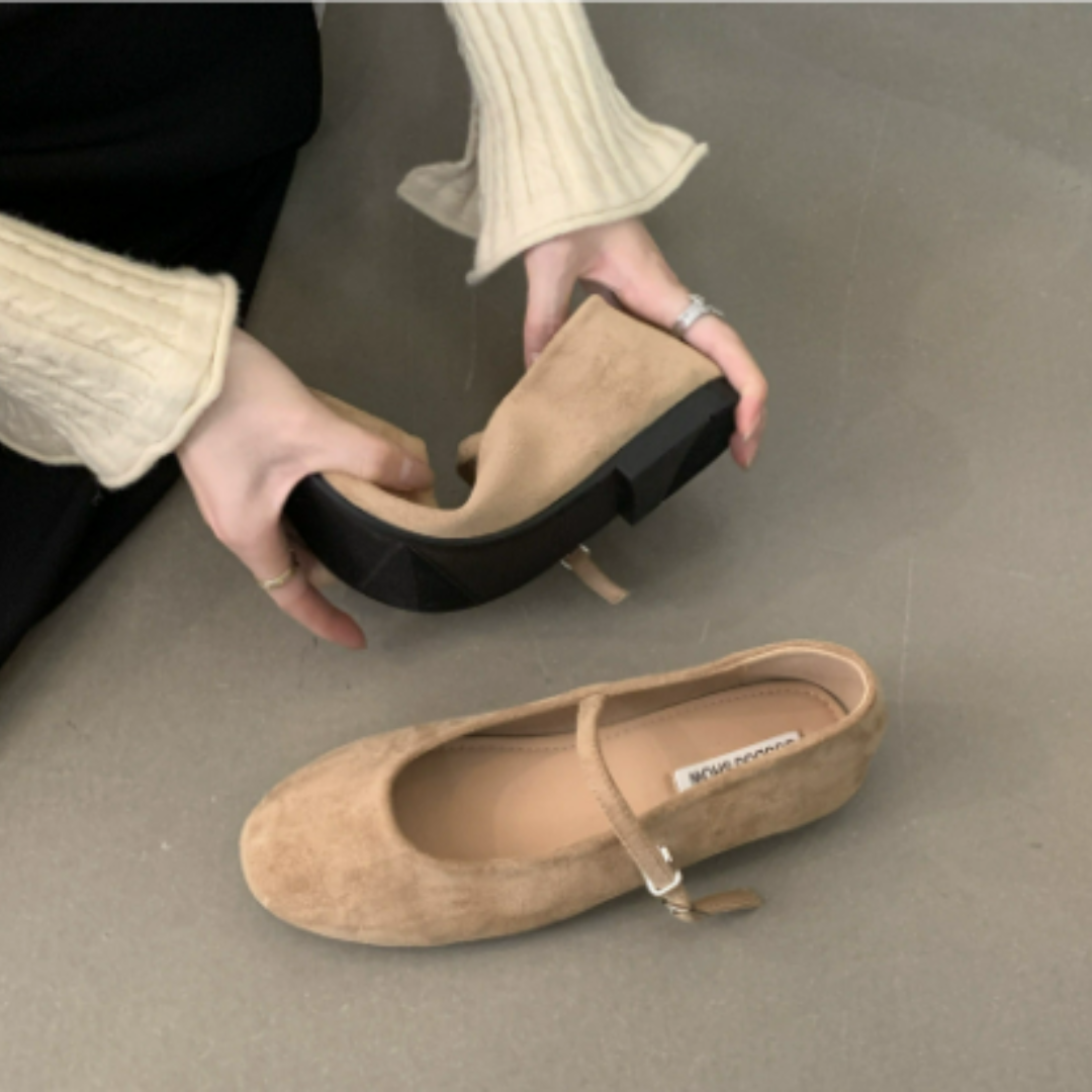 Eleganckie Baleriny Damskie | Buty z Paskiem