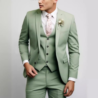 Męski Garnitur 3-Częściowy na Wesele | Elegancki Slim Fit