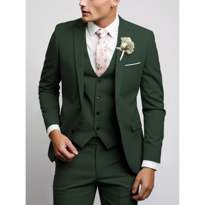 Męski Garnitur 3-Częściowy na Wesele | Elegancki Slim Fit