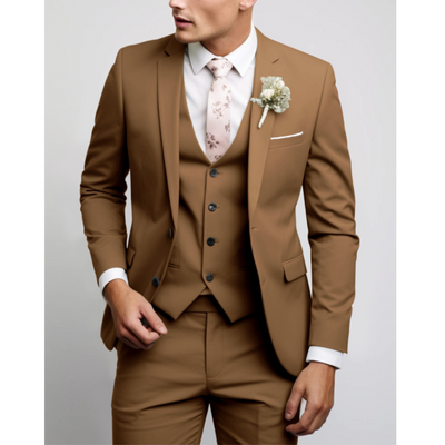 Męski Garnitur 3-Częściowy na Wesele | Elegancki Slim Fit