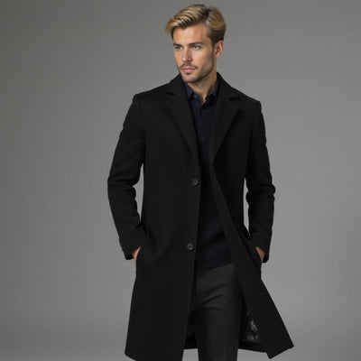 Męski Płaszcz Zimowy Slim Fit | Klasyczny