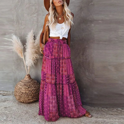 Damska Spódnica Boho Maxi | Kolorowa Spódnica Patchwork