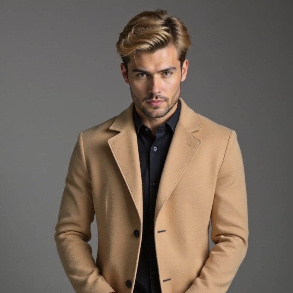 Męski Płaszcz Zimowy Slim Fit | Klasyczny