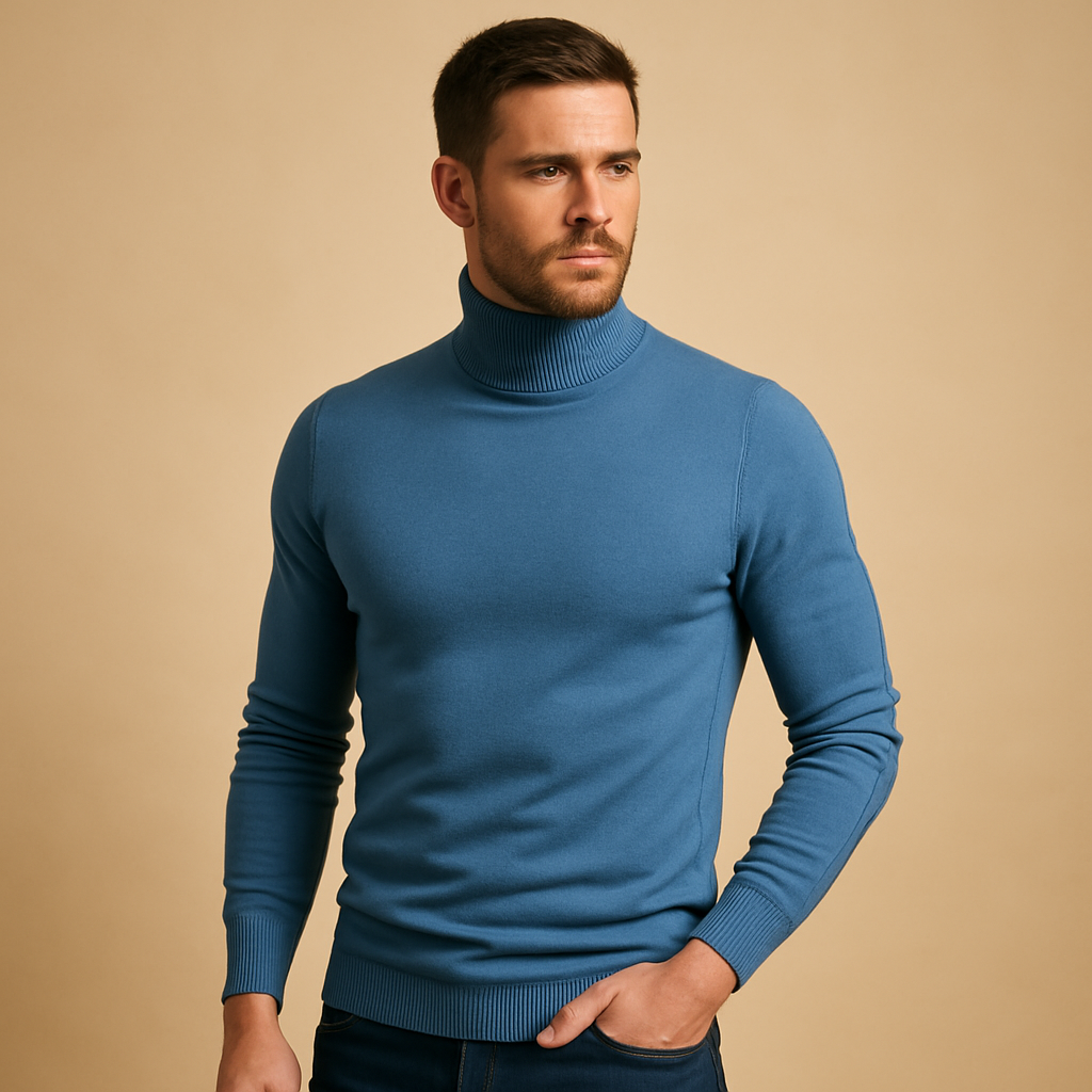Ciepły Męski Golf | Dopasowany Sweter, Stylowa Zimowa Bluza