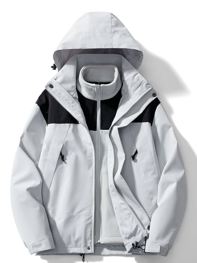 Męska Kurtka Zimowa Outdoor z Kapturem | 3w1