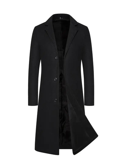 Męski Elegancki Długi Płaszcz | Ciepły Zimowy Płaszcz, Klasyczny Styl
