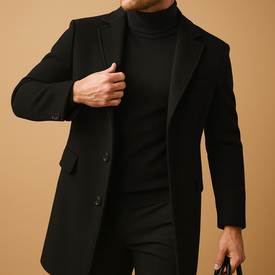 Ciepły Elegancki Płaszcz Męski | Formalny Płaszcz Zimowy