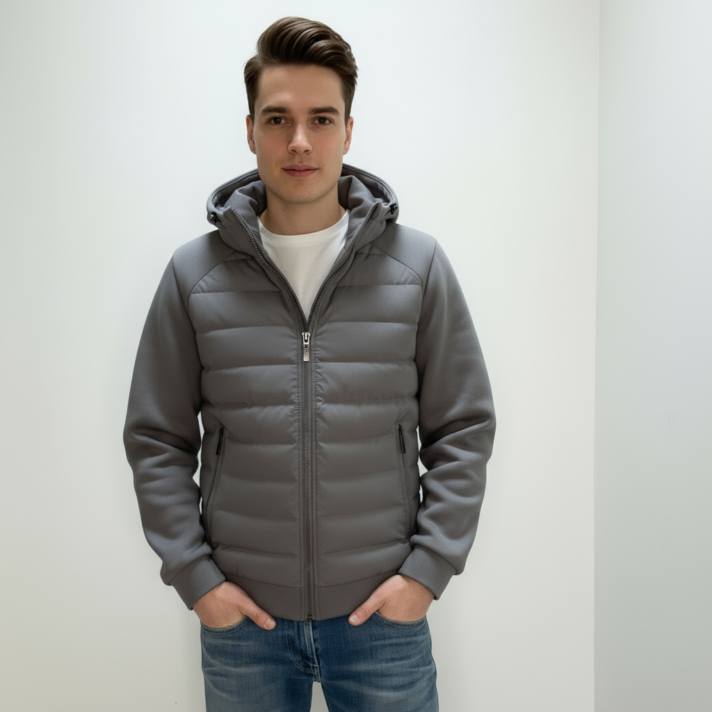 Męska Pikowana Kurtka | Lekka Dopasowana Bluza