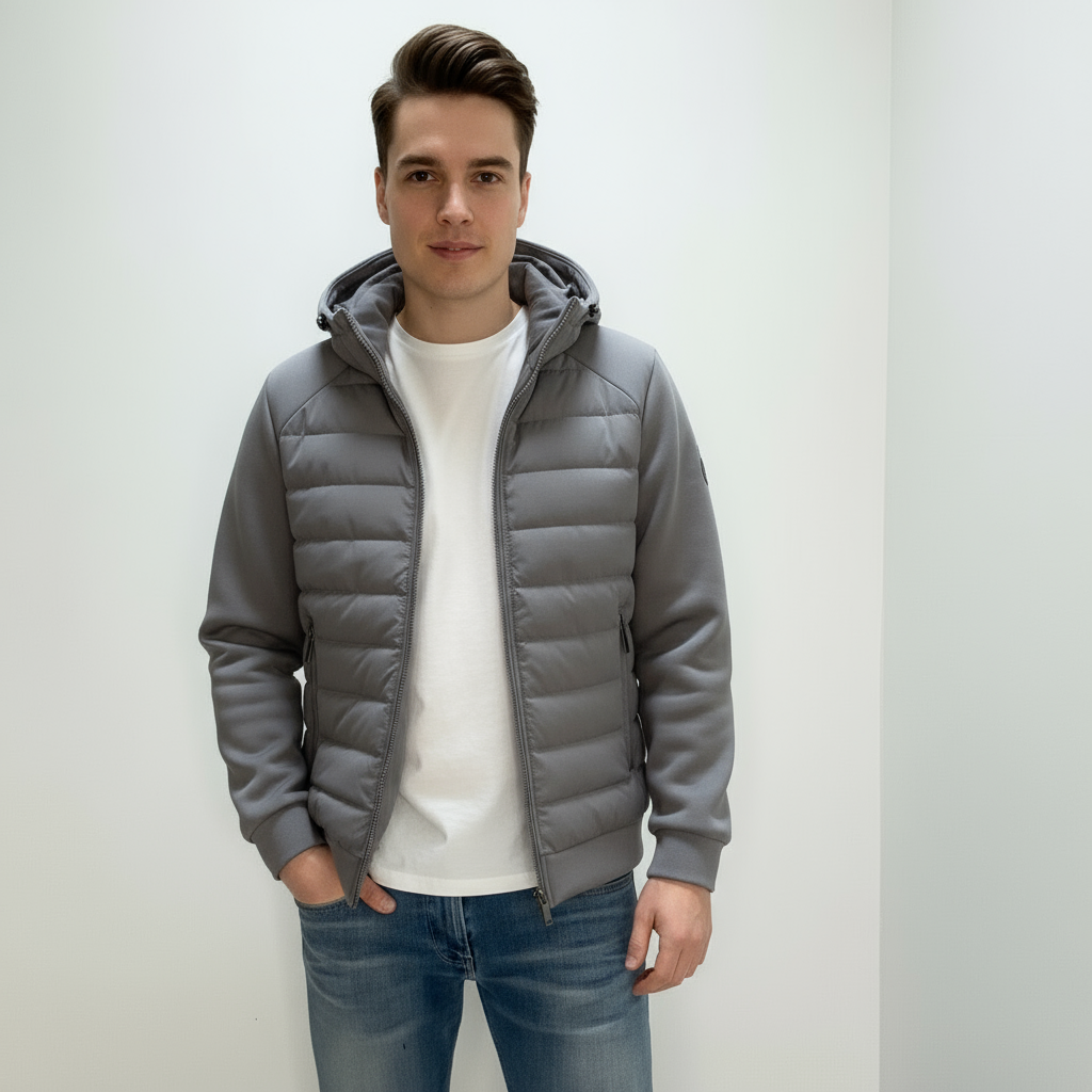 Męska Pikowana Kurtka | Lekka Dopasowana Bluza