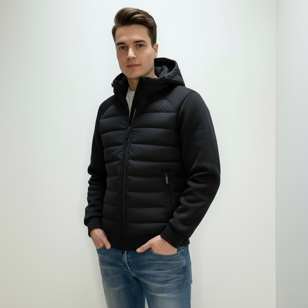 Męska Pikowana Kurtka | Lekka Dopasowana Bluza