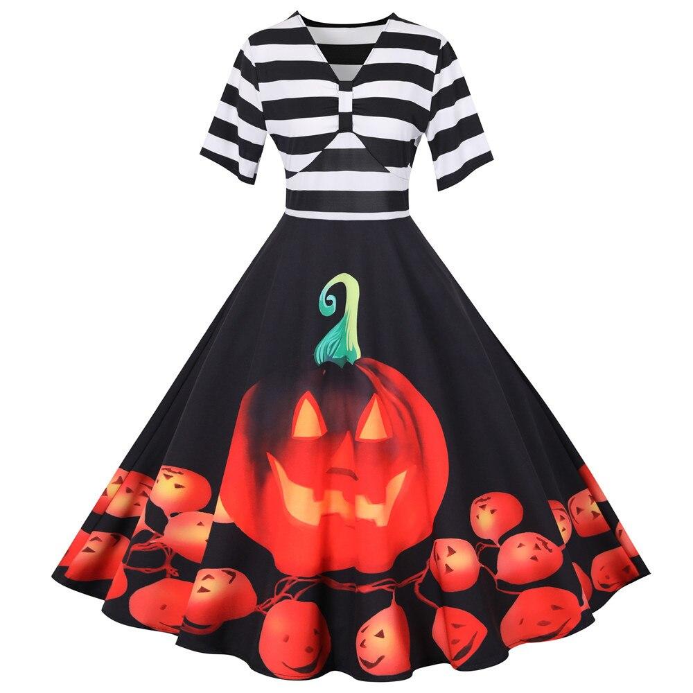Sukienka Retro Dynia | Halloween Midi Kostium