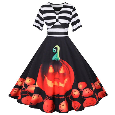 Sukienka Retro Dynia | Halloween Midi Kostium