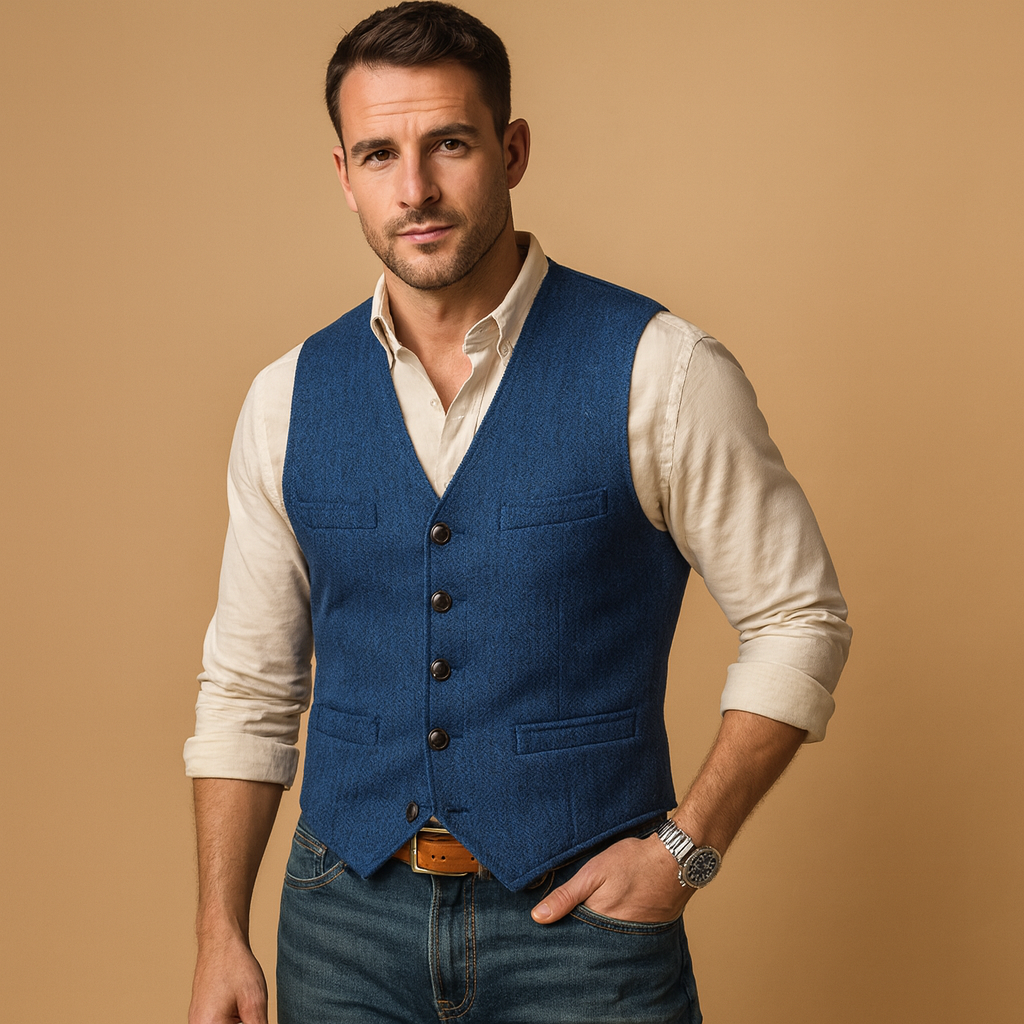 Męska Kamizelka Zapinana na Guziki | Styl Elegancki i Codzienny