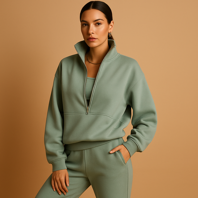 Damski Dres Dwuczęściowy | Bluza na Zamek i Spodnie